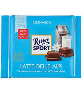CIOCCOLATO RITTER SPORT latte delle alpi