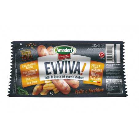 wurstel pollo e tacchino evviva amadori 250 g