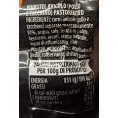 wurstel pollo e tacchino evviva amadori 250 g