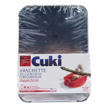 CUKI VASCHETTE di ALLUMINIO CON COPERCHI doppia forza