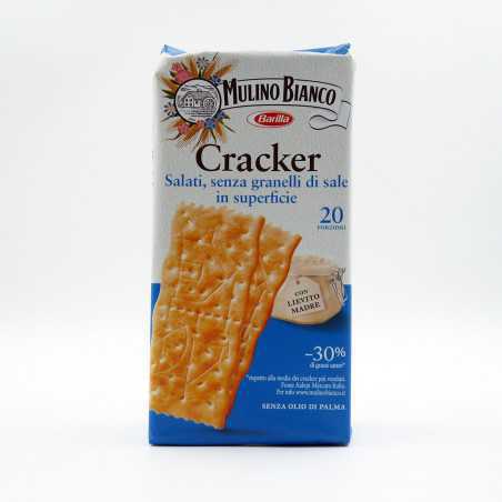 cracker salati senza granelli di sale in superficie mulino bianco